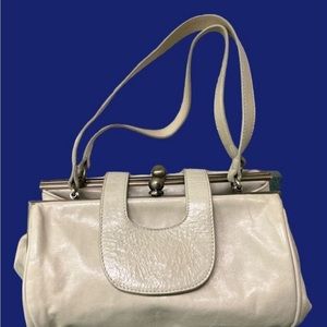 Hobo International Leather Tri Compartment Bone Neutral Tote Purse